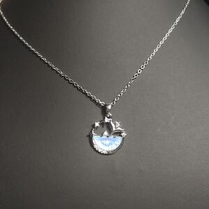 Elegant Silver and Blue Necklace
